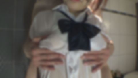 【初3P・神乳中出し】＜激カワ爆乳メイド＞♥極甘二次元ボイスでちんぽミルクおねだり♥幼顔とボインボインを揺らし何度も激イキ！一度限りの**の制服&黒パンストでオフパコ膣奥ザーメン注入！