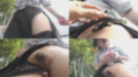 【爆乳GカップM妻】**活でGETした変態女　人に見られると興奮すると言うので野外でオナニーさせてやりました！イキまくってスケベでした！！