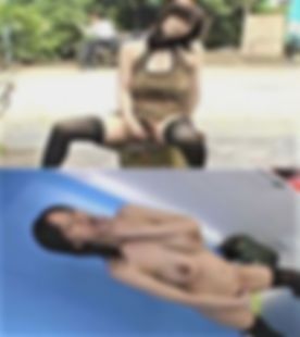 【Gカップ変態妻】白昼人が行き交う公園で激イキ大胆オナニー発情中！プリクラ全裸露出でオマンコうずきまくり！！