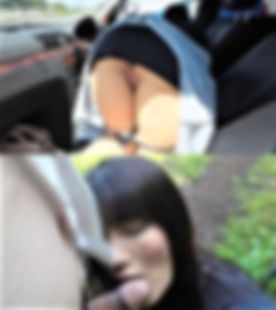 【個撮・露出&車内フェラ〉〈神エロボディー妻〉初めての露出プレイで興奮しまくり！舐め技が超絶なセフレ爆乳奥様はいつもむっつりスケベです。