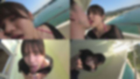 【10000pt➡︎1480pt】天真爛漫南国旅行❤楽園リゾホのベランダからは海水浴客に丸見えｗスリル満点フェラクンニ♡性欲開放で腰振り止まらない騎乗位エロすぎ～無責任中出し！