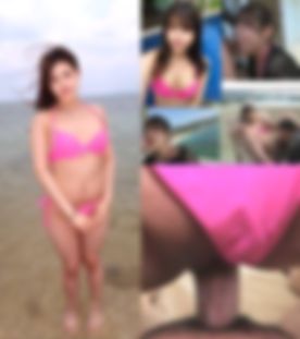 【10000pt➡︎1480pt】天真爛漫南国旅行❤楽園リゾホのベランダからは海水浴客に丸見えｗスリル満点フェラクンニ♡性欲開放で腰振り止まらない騎乗位エロすぎ～無責任中出し！