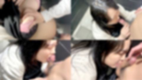 【ミケポと再開】呼び出しに成功したが時間が無いとの事で非常階段で野外露出とお触りして仁王立ちフェラからの勝手にゴックン《デブ専/無修正/個人撮影》
