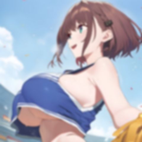 爆乳チアの勃起応援